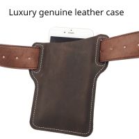 【Enjoy electronic】 Vintage Genuine Leather Cellphone Loop Holster Case Mens Belt Waist Bag Phone Case Phone Wallet Pouch for Samsung for IPhone