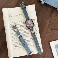 สายรัดสำหรับ IWatch อัลตร้า8 7 6 5 4 SE เดนิมดีไซน์สำหรับผู้หญิงสายรัดข้อมือสำหรับ Apple Watch 38mm 42Mm 41Mm 40Mm 45Mm 38Mm 49Mm