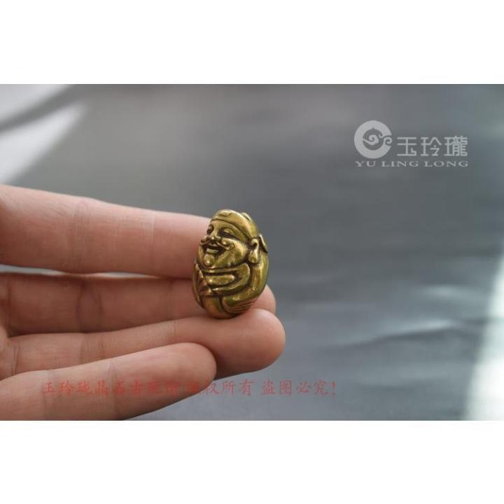 จี้เทพเจ้าแห่งความมั่งคั่งทองแดงรูปกระเป๋าทำจากทองเหลืองแท้ห่วงโซ่กุญแจทองแดงเทพเจ้าแห่งความมั่งคั่งทองแดง-seiko-ทองแดงแกะสลักขนาดเล็กจี้ทองแดงพระพุทธรูปสำริด
