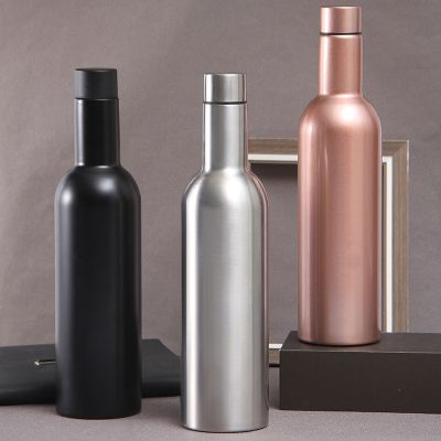 ◊  New foreign trade double-layer 304 stainless steel thermal insulation red wine bottle outdoor sports kettle European and ice cup