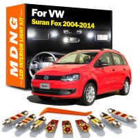 Mdng 12pcs CANbus สำหรับ Volkswagen VW suran Fox 2004- 2006 2007 2008 2010 2010 2010 2013 2014รถหลอดไฟ LED ภายในชุด