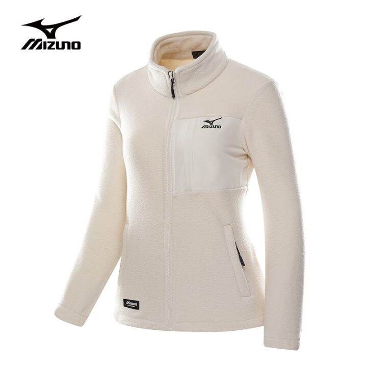 mizuno-เสื้อฟลีซฤดูใบไม้ร่วงและฤดูหนาวคู่รุ่น-mizuno-เสื้อแจ็คเก็ตคอปกตั้งเสื้อแจ็คเก็ตน้ำหนักเบาผ้าฟลีซ