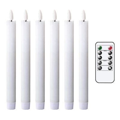 Flameless Taper Candles with 10-Key Remote Timer, Battery Operated LED Candlesticks Window Candles A