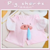 The new cute elephant shorts blue pink shorts couples with the model of elastic loose cartoon plush shorts