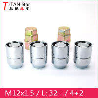 4Nuts+2Keys M12x1.5 M12 1.50 Wheel Locks Lug Nuts Anti theft Nuts For Aveo Captiva Astra J Zafira C Compass Patriot C-max