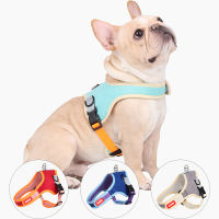 Dog Harness Suede Puppy Harness And Leash Set Reflective Breathable Adjustable Outdoor Quick Release Vest Strap Dog Supplies