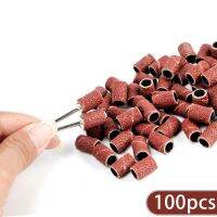 6mm Sanding Bands Sleeves &amp; 2 Mandrels Electric Grinding Polishing Sandpaper circle Sand Ting 100pcs per sets