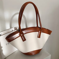 Retro Large Capacity Shoulder Handbag New Fashion Korean Versatile PU Leather Tote Bag Travel Shoulder Bag