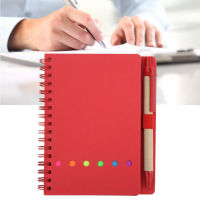 [Zeberdany] โน๊ตบุ๊คแบบพกพาที่เรียบง่ายขดลวดคู่หนังโน๊ตบุ๊คนักเรียน Notepad ด้วยปากกาแทรกธุรกิจสำนักงานเครื่องเขียน