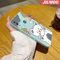 JIUMOO เคสสำหรับ Huawei Y7 2019 Y7 2019ชั้นหนึ่งเคสโทรศัพท์ลายการ์ตูนหมีเรนโบว์สแควร์แบบดั้งเดิมเคสขอบซิลิโคนเหลวแบบนิ่มคลุมทั้งหมดเคสป้องกันกล้องเลนส์กรอบปกหลังเคสนิ่ม