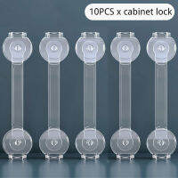 10pcspack Baby Proof Strap Latch Screw Less Child Safety Kitchen Refrigerator Transparent Cabinet Lock No Drilling For Drawers