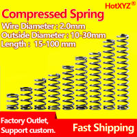 HotXYZ Cylidrical Coil Compression Spring Rotor Return Compressed Spring Release Pressure Spring Steel 65Mn เส้นผ่านศูนย์กลางลวด 2.0 มม.-SOPO STORE