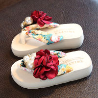 Summer new non-slip childrens flip-flops girls fashion beach shoes pinch sandals female flowers slippers women wear