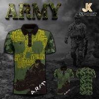 ๋JK SPORT ARMY-GREEN เสื้อโปโล เสื้อพิมพ์ลาย เสื้อแฟชั่น โปโลคอปก ลายทหาร เสื้อโปโลแขนสั้น ผ้านิ่มใส่บาย ใส่ได้ทั้งชายและหญิง มีของพร้อมส่ง