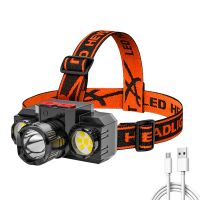 【lz】▦  Farol LED recarregável USB farol super brilhante cabeça montada luz de pesca vários modos de iluminação lanterna camping