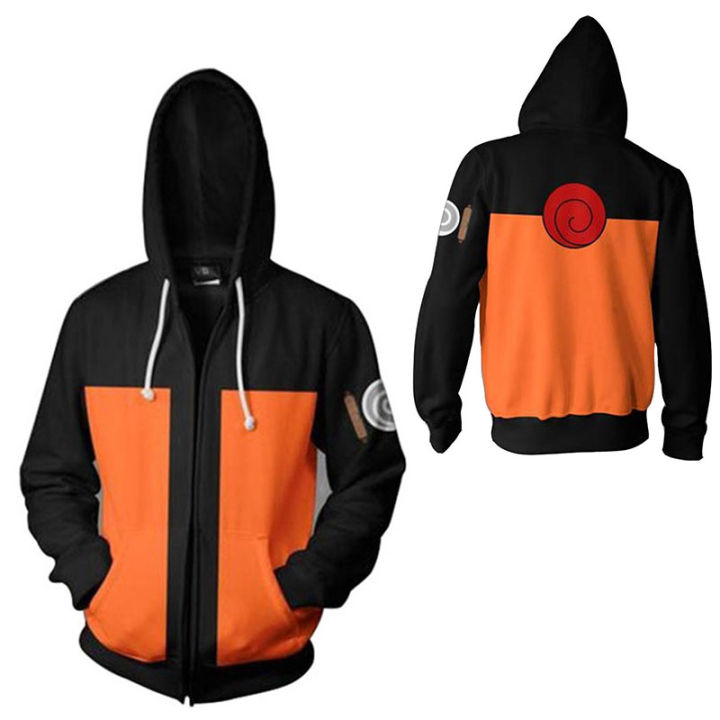 Naruto Namikaze Minato Zip Up Hoodie Jacket Kakashi Uchiha logo Costume ...