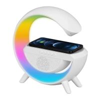 Smart LED RGB Night Light APP Control Atmosphere Lamp Desk Lamp  Speaker Wireless Charger for iPhone Samsung Night Lights