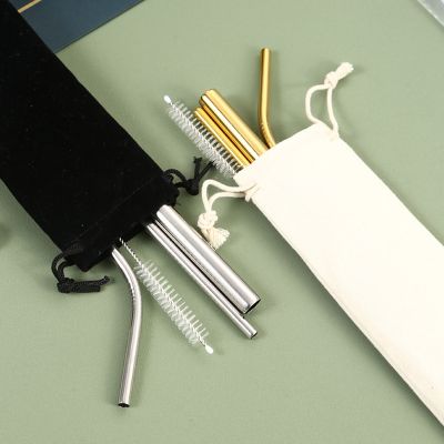 ❃ 1pcs Reusable Drinking Straw 304 Stainless Steel Straw 12mm Wide Metal Straws Set Milkshake Bubble Tea Straw with Cleaner Brush