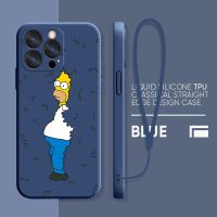 Cartoon Funny The Simpsons Case For Apple iPhone 14 13 12 11 Pro Max Plus Mini XS Max X XR 7 8 Liquid Rope Phone Cover Core Capa