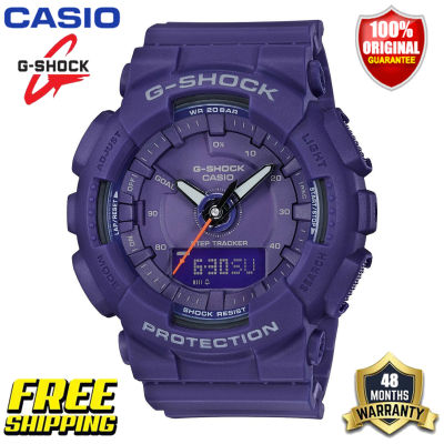 ต้นฉบับ G Shock GMAS130 ผู้หญิงนาฬิกาสปอร์ตคู่แสดงเวลา 200 เมตรกันน้ำกันกระแทกและกันน้ำเวลาโลก อัตโนมัติแสงเลดี้ข้อมือกีฬานาฬิกาที่ GMA-S130VC-2A