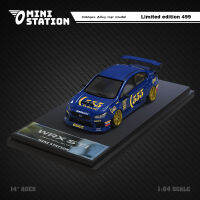 มินิสถานี1:64 WRX STi การชุมนุม555 Livery Blue/Car RB รถโมเดล Diecast