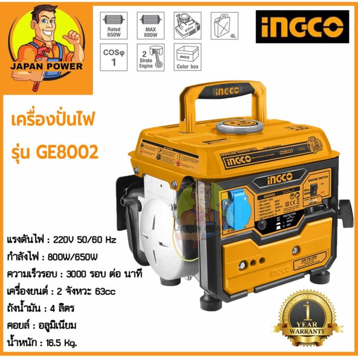 pro-เครื่องปั่นไฟ-เบนซิน-2-จังหวะ-รุ่น-ge8002-0-65-kw-800-650-วัตต์-ปั่นไฟ-คุ้มค่า-เครื่อง-ปั่นไฟ-เครื่องปั่นไฟ-12v