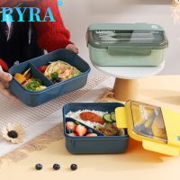 ♠♟♂ Microwave Lunch Box With Spoon Fork Hermetic Food Fruit Storage Container Portable Children Kids Student Bento Box Loncheras