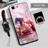 คลุมทั้งหมดเคสโทรศัพท์เคสสำหรับ VIVO แบบนุ่ม Y35ฝามีที่ถือวงแหวนโทรศัพท์2022ป้องกันการตกป้องกันรอยขีดข่วนและเชือก