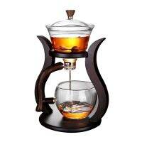 Magnetic Water Diversion Rotating Cover Bowl Lazy Semi-Automatic Glass Teapot