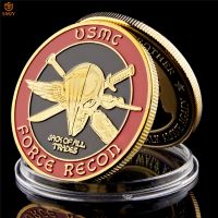 US Marine Corps Force Recon USMC Gold Plated Commemorative Challenge Coin Collection For Business Gifts