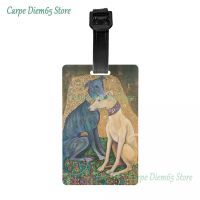 Gustav Klimt Greyhound Dog Art Luggage Tag for Travel Suitcase Whippet Sihthound Dog Privacy Cover Name ID Card