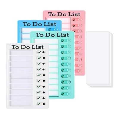 4Pcs Dry Erase Memo List Board Chore Chart RV List Board with 10 Dry Erase Paper