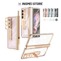 สำหรับ Samsung Galaxy Z Fold 5 4 3เคสพร้อมด้วย [กระจกเทมเปอร์หน้าจอ] [ตัวปกป้องกล้องถ่ายรูป] [ปากกา S] ฝาครอบขาตั้งแม่เหล็ก GD