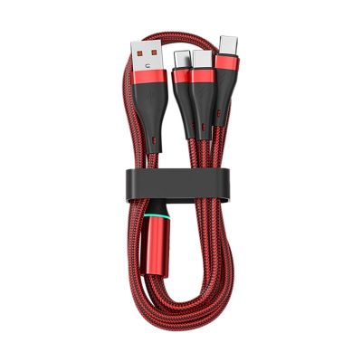 100W 3 In 1 Type C Micro USBData Cable Smartphone Breathing Light Fast Charging Cables Universal Multiport Phone Charger Line 2m Cables  Converters