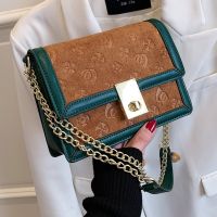 New chain bag handbag 2022 spring tide texture joker niche one shoulder inclined shoulder bag frosted brim packets