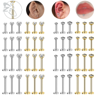 ZS ชุดเจาะริมฝีปากคริสตัล Cz 3ชิ้น/ล็อต,ชุดเจาะหูสไตล์มอลโรลสแตนเลสสตีลเครื่องประดับ6/8/10/12มม.