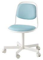 ÖRFJÄLL Childrens desk chair, white/Vissle blue/green (เออร์ฟแยล เก้าอี้เด็ก, ขาว/วิสเล่ น้ำเงิน/เขียว)