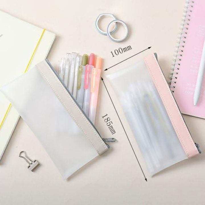 bali-กระเป๋าใส่ดินสอหนัง-tpu-ใสแบบเรียบง่ายสไตล์เกาหลีกระเป๋าใส่ดินสอกล่องใส่ปากกาสำหรับไปโรงเรียน
