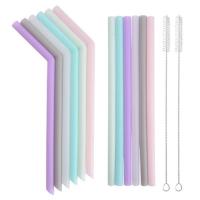 Telescopic Reusable Silicone Straw Food Grade Foldable Silicone Drinking Straw Travel Collapsible Glass Straight Drinking Straw Barware
