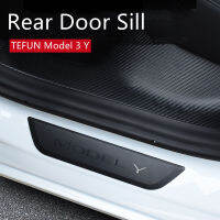 TEFUN For Tesla Model 3 Y original car rear door sill decoration sticker model 3 2021 Accessories Pedal Protection Strip