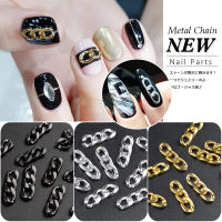 100pcsPack Fashion 3D Metal Chain Nail Art Decoration BlackGoldSilver Chain Style Punk DIY Design Alloy DIY Nail Art Tools