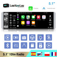 LeeKooLuu 1 Din Car Radio 5.1 inch Autoradio Stereo In-dash 1Din FM Microphone Carplay Android Auto Bluetooth MP5 Video Player