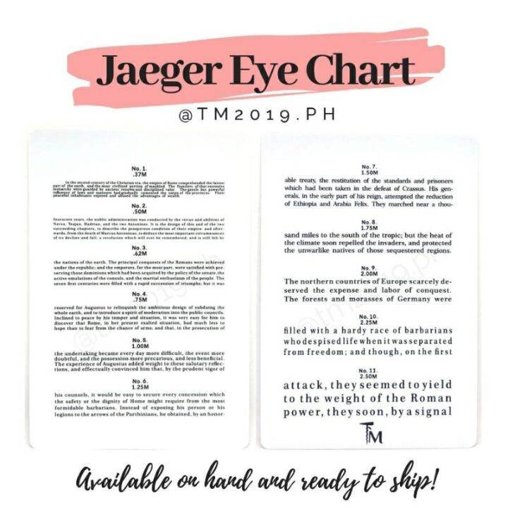[TM2019] Pocket Size Jaeger Eye Chart Lazada PH