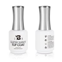 BOZLIN 15ML Super Shiny Top Coat Nail Art Gel Varnish Semi Permanent Soak Off No Wipe UV Gel Varnish Shining Clear Top Coat