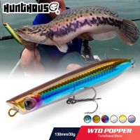 【LZ】◆❈  Hunthouse superfície flutuante popper fiação topwater isca de pesca 130mm/30g lápis wobbler wtd água salgada para baixo artificial