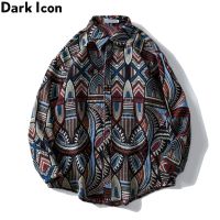 CODLiang Te Dark Icon Embroidery Thick Shirt Men Turn-down Mens Shirts Autumn Shirt Jacket Man