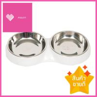 ชามใส่อาหาร 2 หลุม Catit Feeding Double Dish สีขาวDUAL FEEDING DISH CATIT SILVER/WHITE **ลดราคาจัดหนัก **