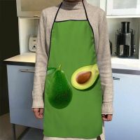 Custom Fruits Avocado Kitchen Apron Dinner Party Cooking Apron Adult Baking Accessories Waterproof Fabric Printed Cleaning Tools Aprons