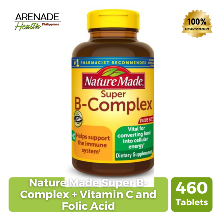 Nature Made Super B Complex + Vitamin C And Folic Acid - 460 Tablets ...