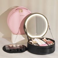 【jw】❉✙  2023 New Lighted with Mirror Large-capacity Makeup bag Storage Organizer